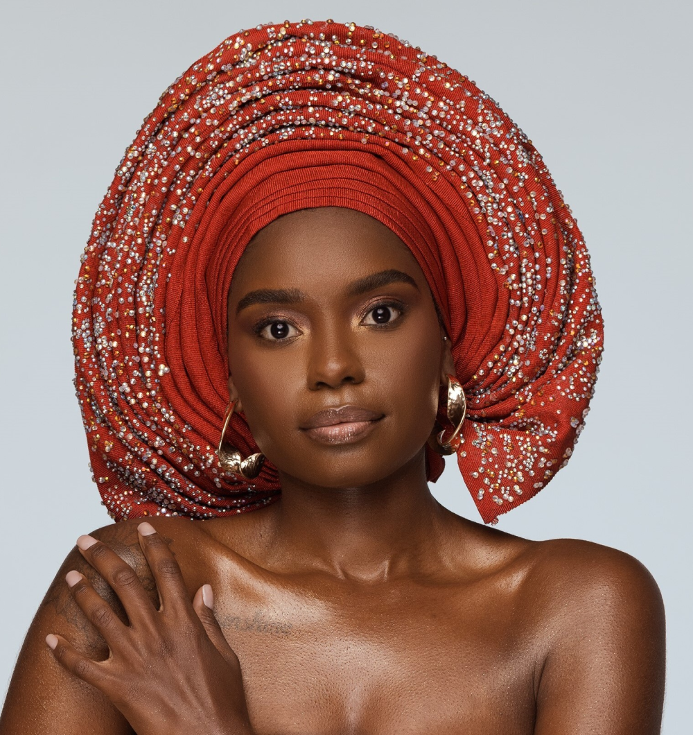 Angelina Swann-Multicolored gele with crystals