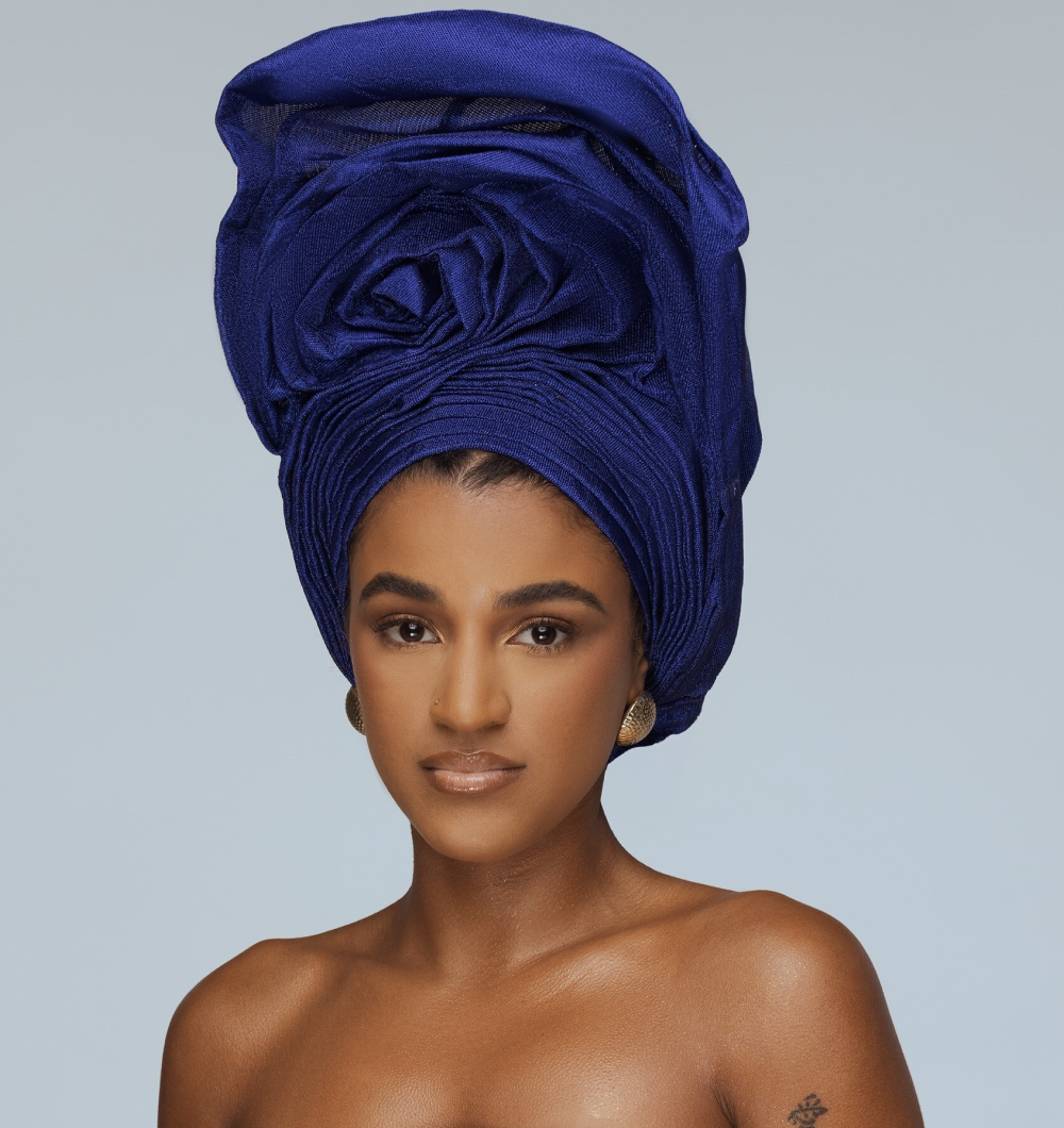 Angelina Swann-Nigerian blue gele