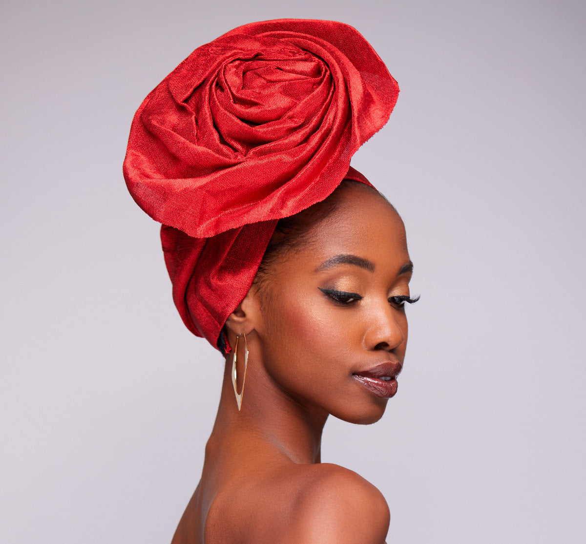 Angelina Swann Red rose style gele