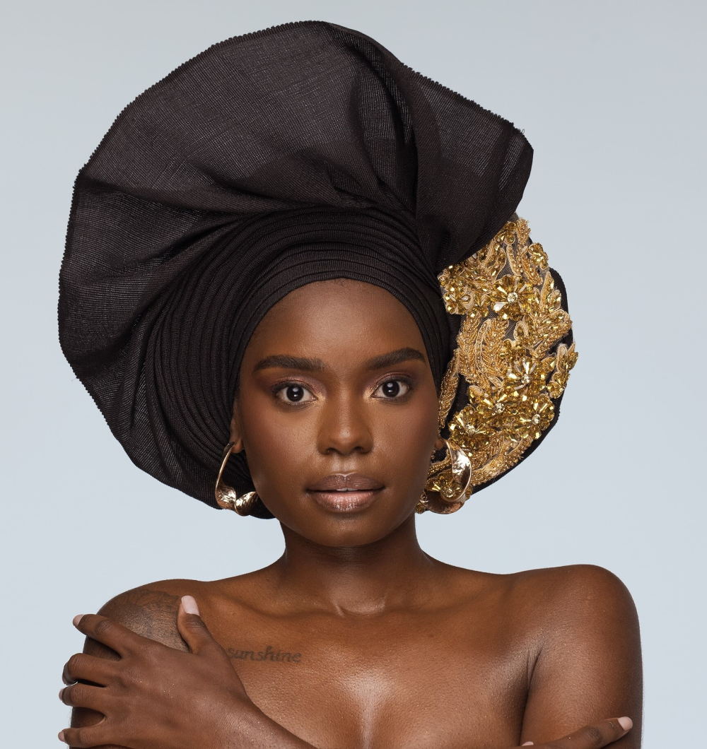 Angelina Swann-Black crystal gele