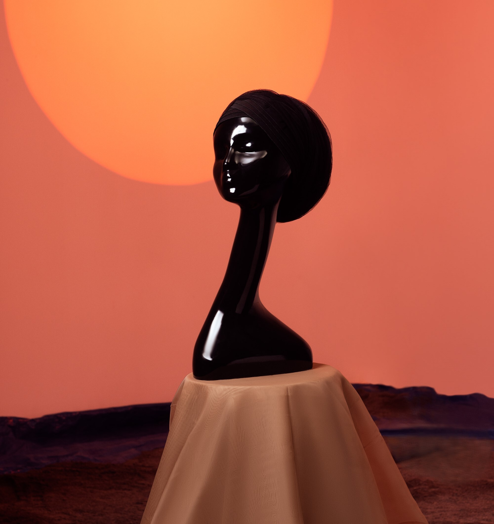 Angelina Swann-Black turban headwrap