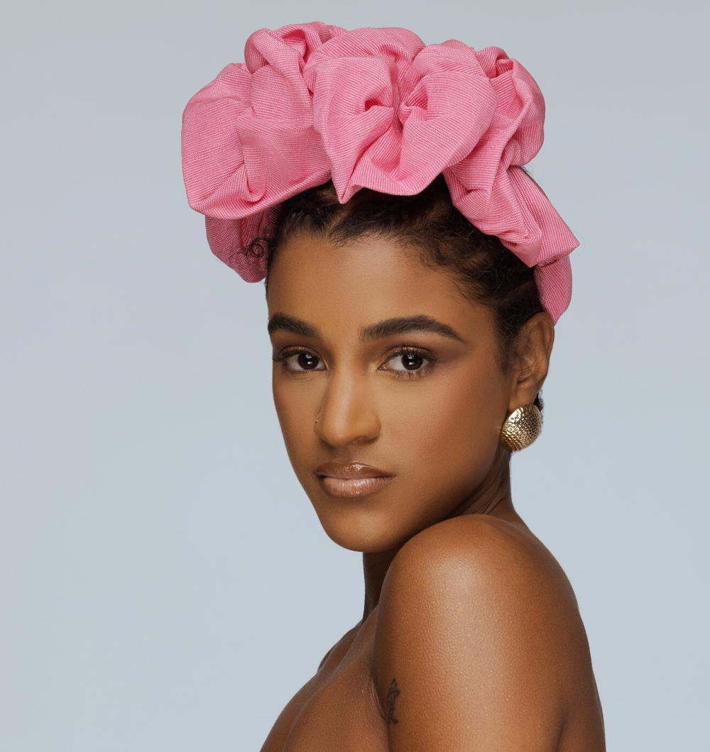 Angelina Swann-Flower crown prestyled gele
