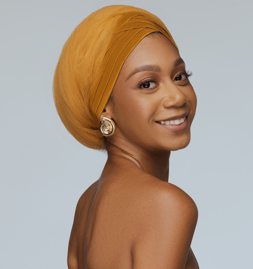 Angelina Swann-Yellow Turban styled gele