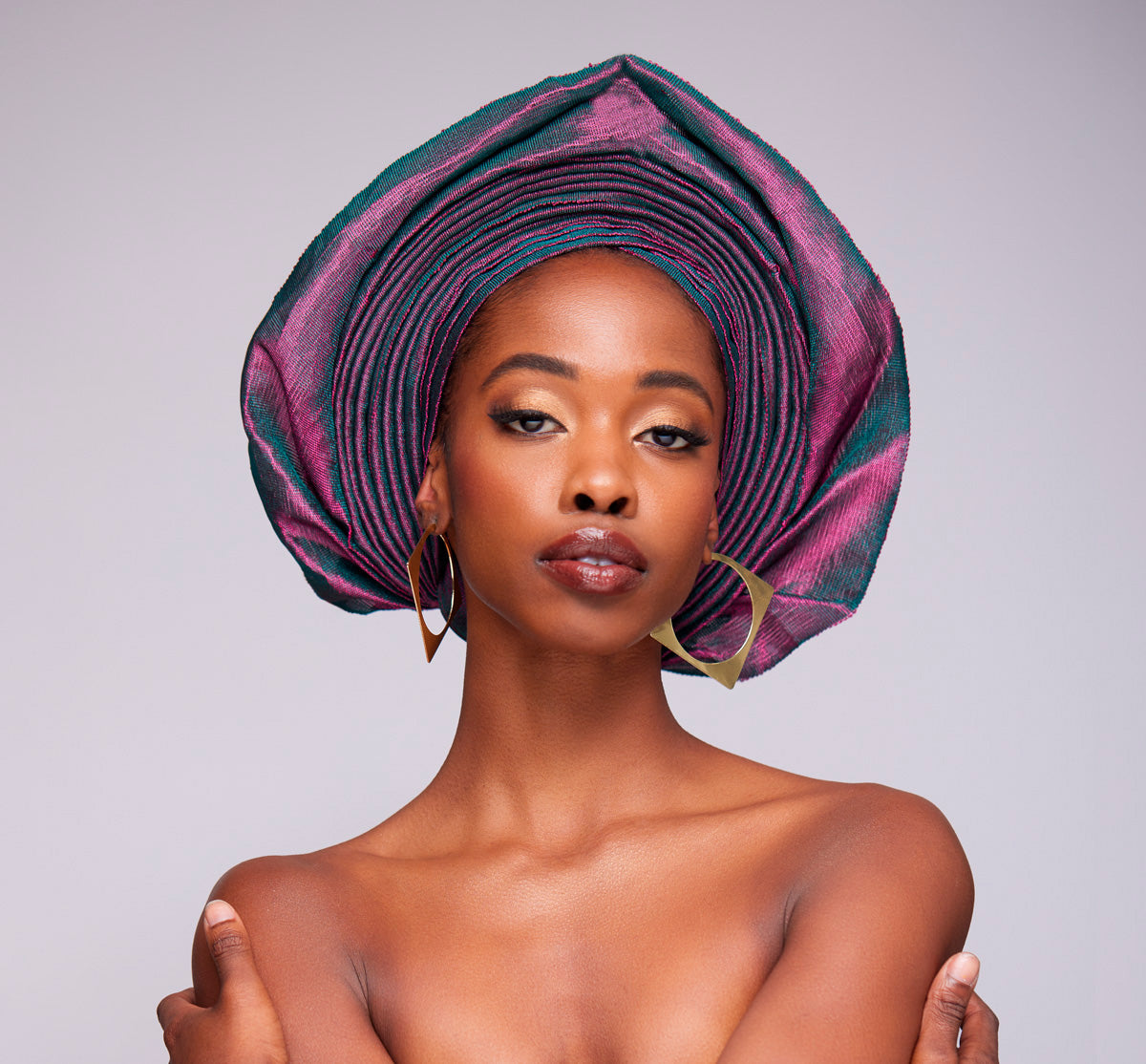 Angelina Swann-Multicolor prestyled nigerian gele